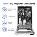 EQDWINT45 electriQ Integrated Slimline Dishwasher - White control panel - Quick Wash Quiet