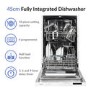 Refurbished electriQ EQDWINT45 10 Place Slimline Fully Integrated Dishwasher