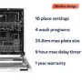 electriQ Integrated Slimline Dishwasher - White control panel - Quick Wash Quiet