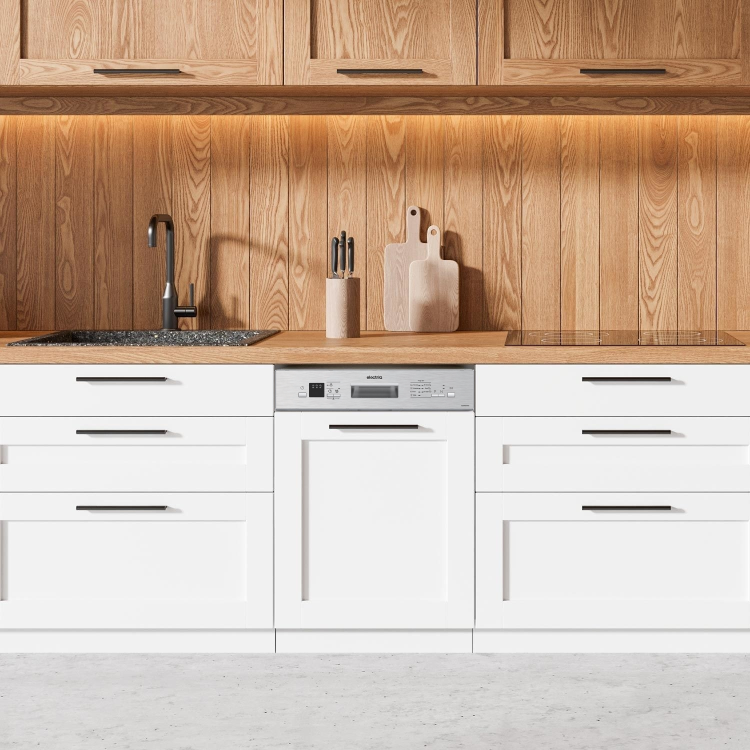 electriQ Semi-Integrated Dishwasher - Stainless Steel Control Panel