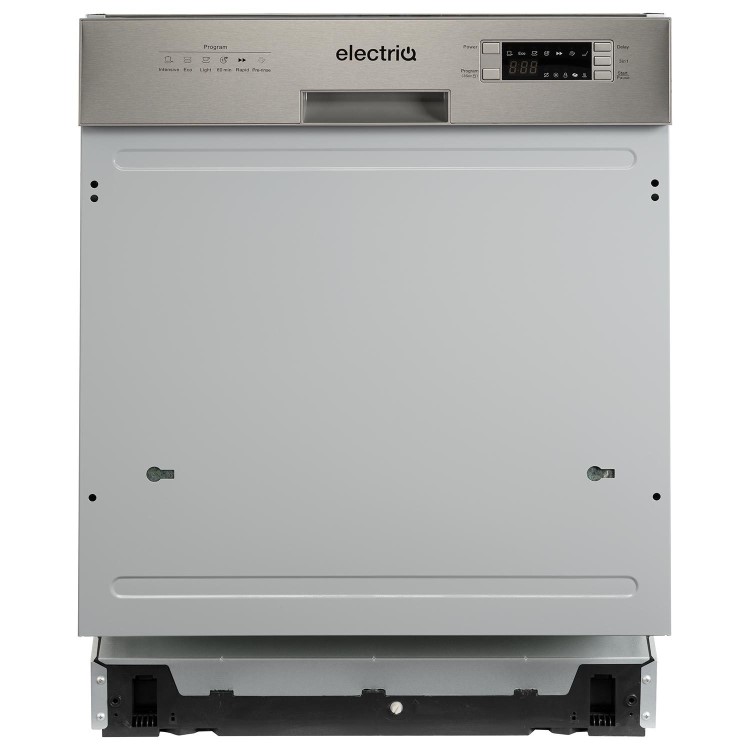 electriQ Semi-Integrated Dishwasher - Stainless steel control panel
