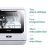 electriQ Freestanding Mini Table Top Portable Dishwasher - White