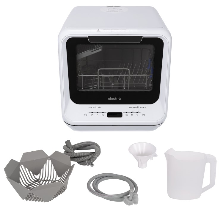 Refurbished electriQ EQDWTTGF 2 Place Mini Table Top Dishwasher White