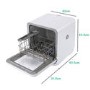 Refurbished electriQ EQDWTTGF 2 Place Mini Table Top Dishwasher with Glass Front White