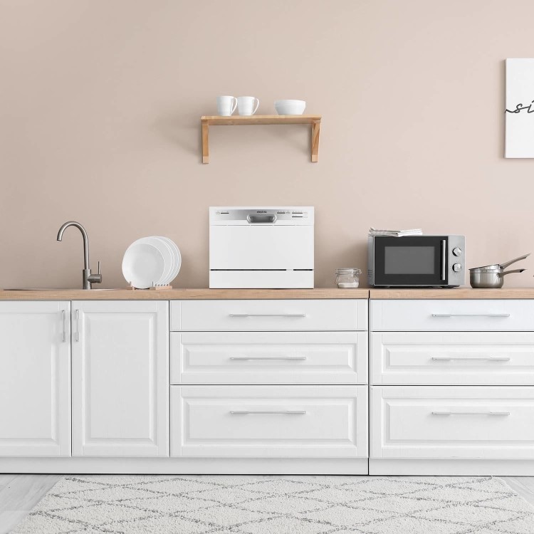 Refurbished electriQ EQDWTTW 6 Place Freestanding Compact Table Top Dishwasher White