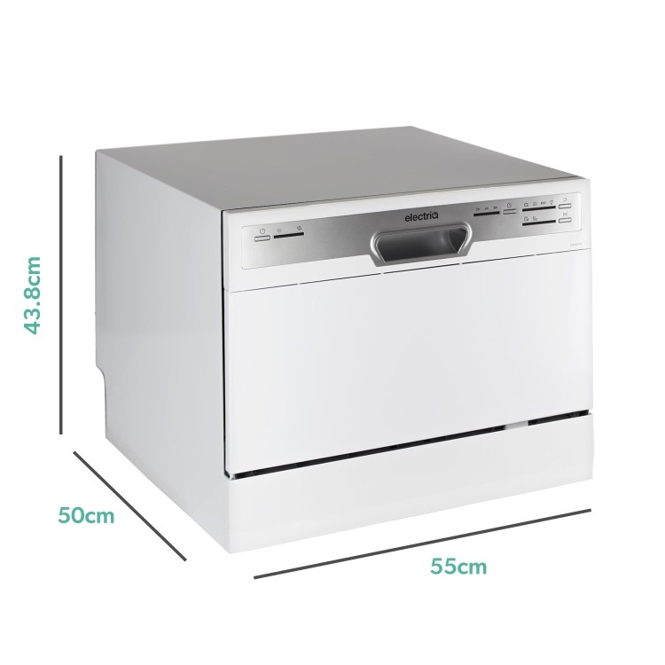 Refurbished electriQ EQDWTTW 6 Place Freestanding Compact Table Top Dishwasher White