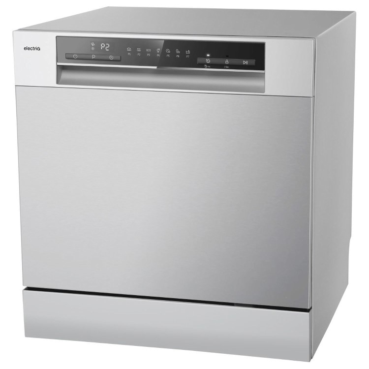 electriQ XL Mini Table Top Dishwasher - Silver