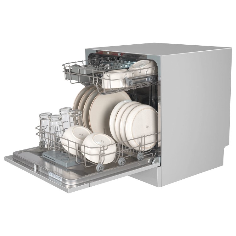electriQ XL Mini Table Top Dishwasher - Silver