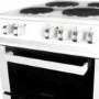 electriQ 50cm Electric Twin Cavity Cooker With Solid Hotplate - White