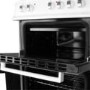 electriQ 50cm Electric Twin Cavity Cooker With Solid Hotplate - White