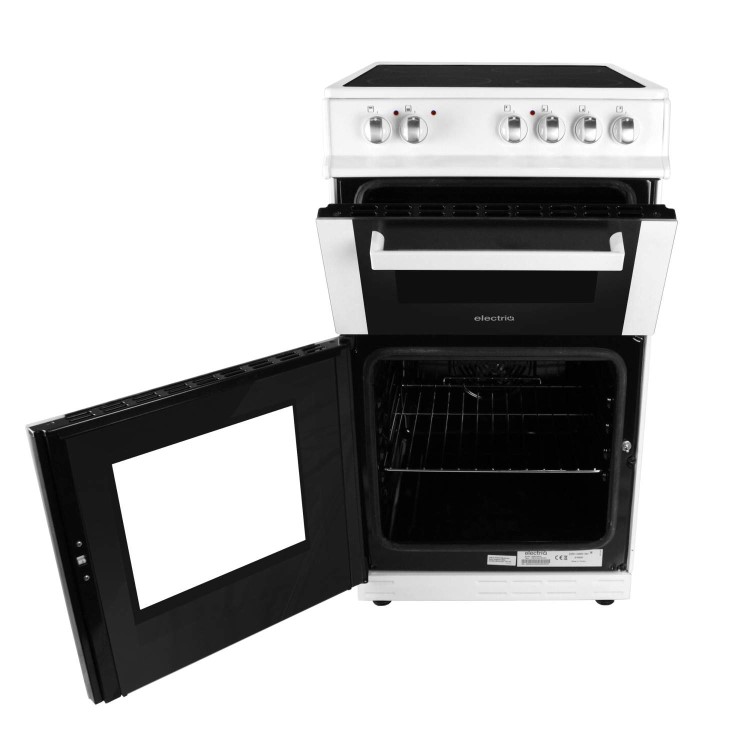electriQ 50cm Twin Cavity Electric Cooker - White