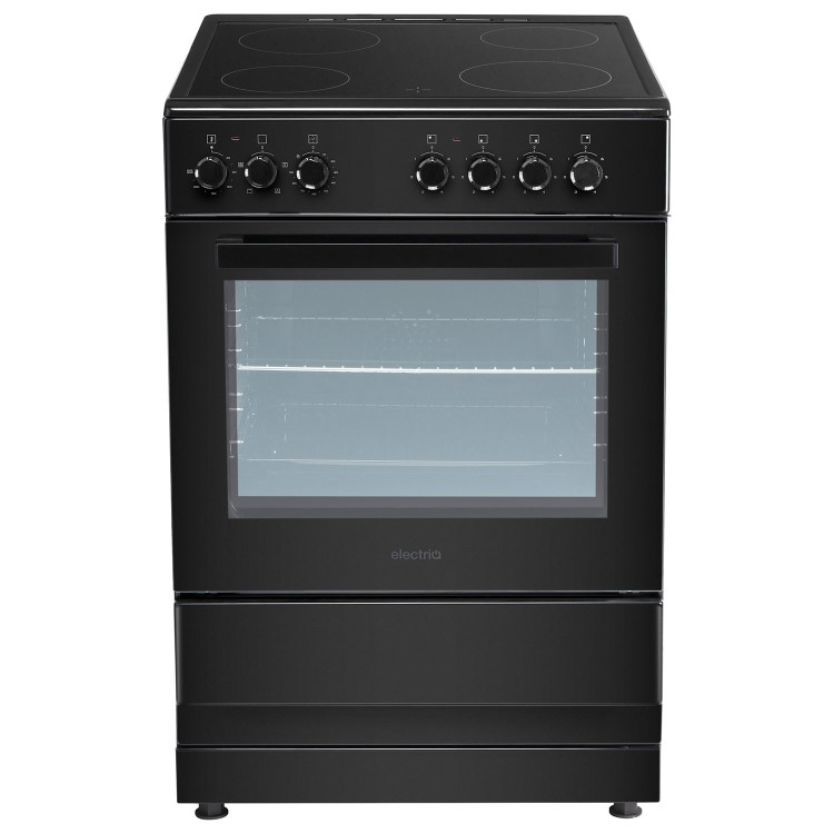Refurbished electriQ EQEC60B1CERAMIC 60cm Single Oven Cooker with Ceramic Hob Black