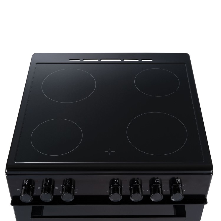 Refurbished electriQ EQEC60B1CERAMIC 60cm Single Oven Cooker with Ceramic Hob Black