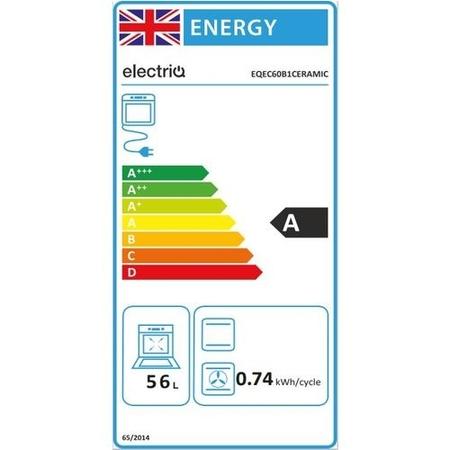 Refurbished electriQ EQEC60B1CERAMIC 60cm Single Oven Cooker with Ceramic Hob Black