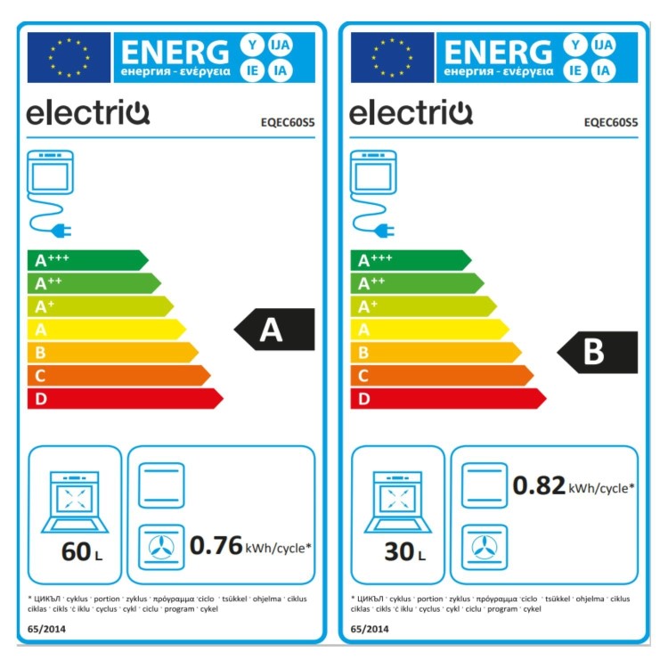 Refurbished electriQ 60cm Double Oven Cooker - Silver