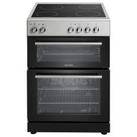 Refurbished electriQ 60cm Double Oven Cooker - Silver