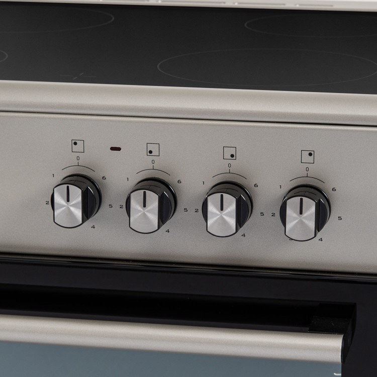 Refurbished electriQ 60cm Double Oven Cooker - Silver