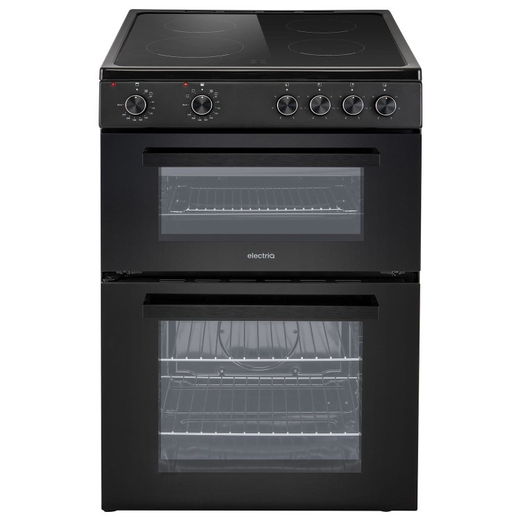 electriQ 60cm Twin Cavity Electric Cooker - Black