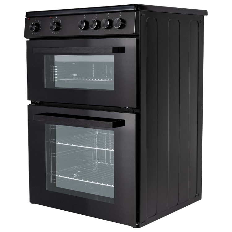 electriQ 60cm Twin Cavity Electric Cooker - Black