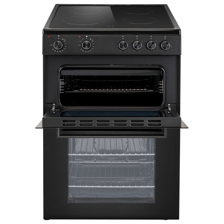 electriQ 60cm Twin Cavity Electric Cooker - Black