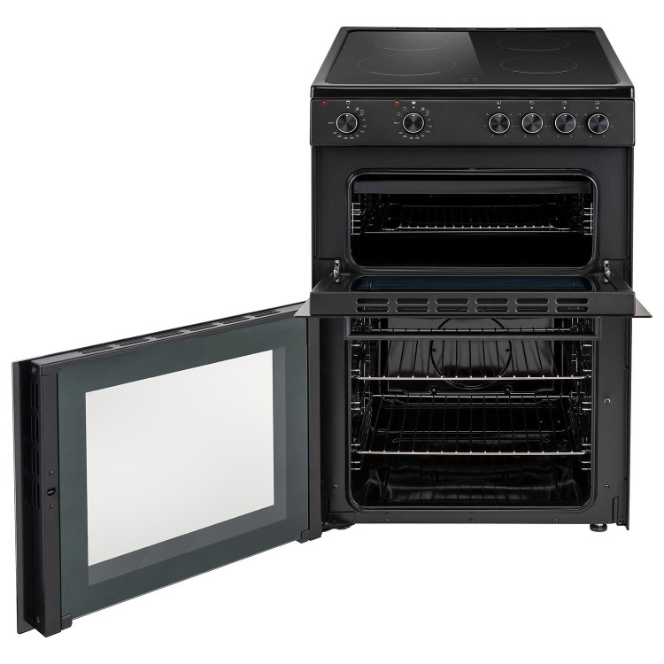 electriQ 60cm Twin Cavity Electric Cooker - Black