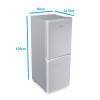 electriQ 155 Litre 50/50 Freestanding Fridge Freezer - Silver