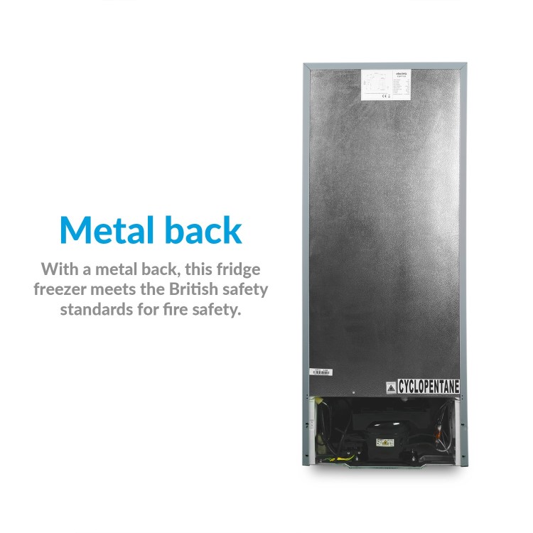 electriQ 155 Litre 50/50 Freestanding Fridge Freezer - Silver