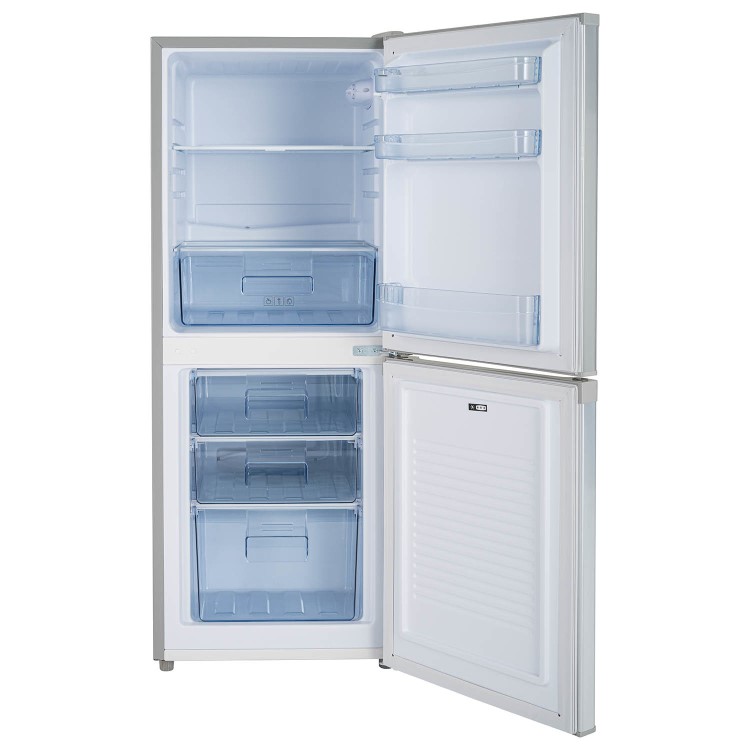 electriQ 155 Litre 50/50 Freestanding Fridge Freezer - Silver