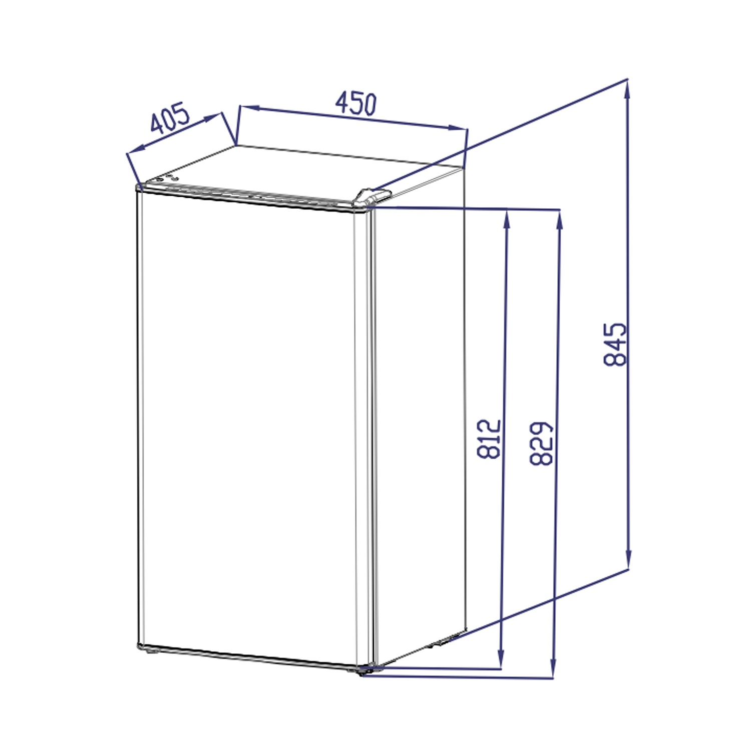 under counter freezer dimensions