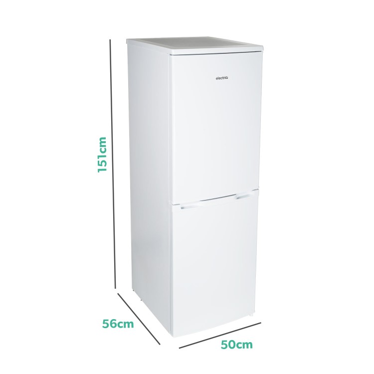 Refurbished electriQ 172 Litre Freestanding Fridge Freezer 50/50 Split Frost Free 50cm Wide - White