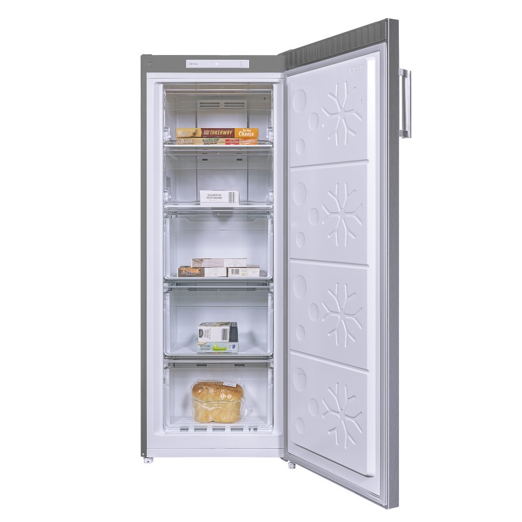 electriQ 166 Litre Frost Free Freestanding Freezer - Stainless Steel