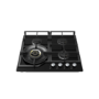 electriQ 60cm 4 Burner Gas on Glass Hob - Black