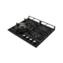 electriQ 60cm 4 Burner Gas on Glass Hob - Black