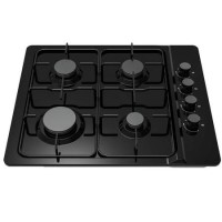 electriQ 60cm 4 Burner Gas Hob - Black