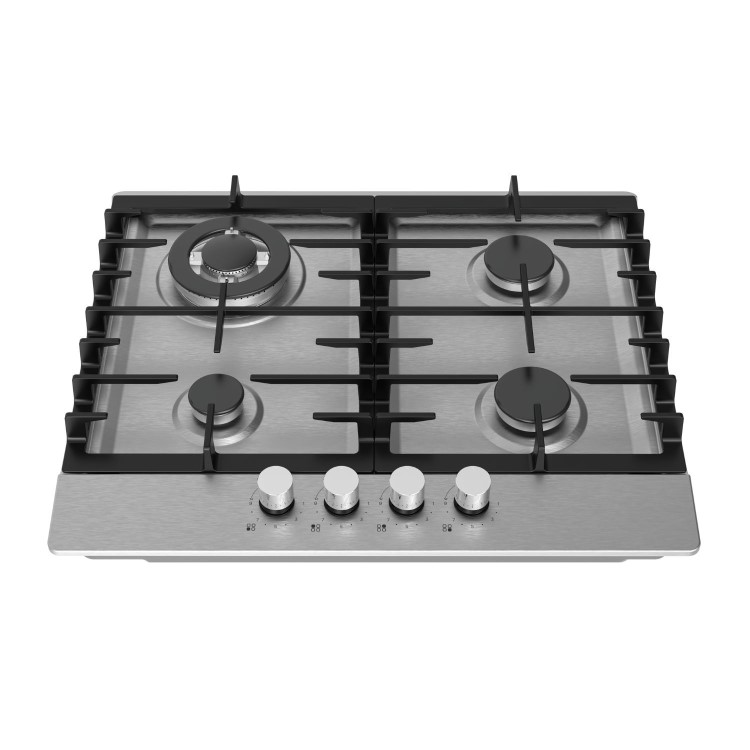 electriQ 60cm 4 Burner Gas Hob - Stainless Steel