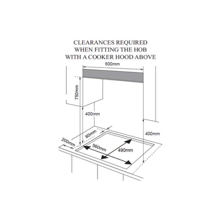 electriQ 60cm 4 Burner Gas Hob - Stainless Steel