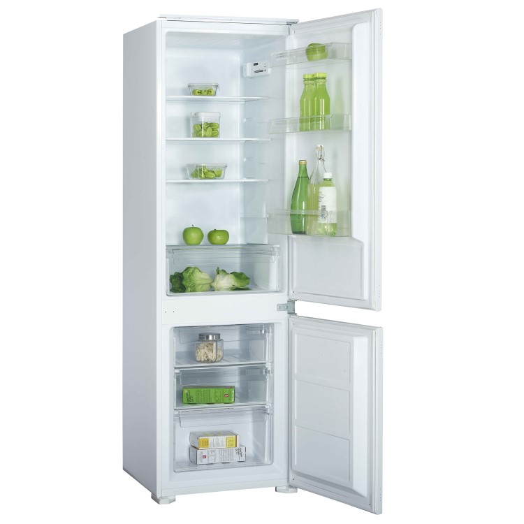 GRADE A1 - ElectriQ 54cm Wide 70-30 Integrated Upright Fridge Freezer - White