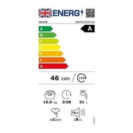 electriQ 10kg 1400rpm Washing Machine - White
