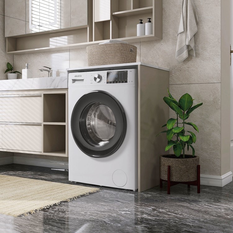 Refurbished electriQ eQMWM8KGFLA Freestanding 8KG 1400 Spin Washing Machine White