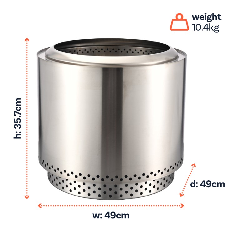 electriQ Smokeless Firepit - Stainless Steel