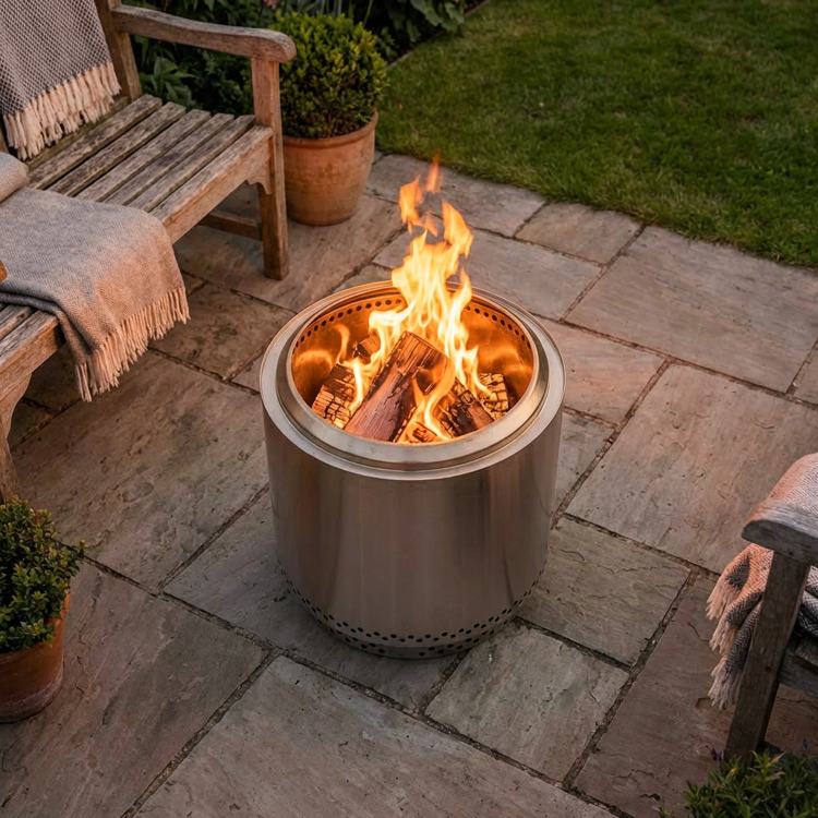 electriQ Smokeless Firepit - Stainless Steel