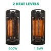 electriQ Table Top Electric Patio Heater - 1.2kW with Oscillating Settings
