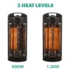 electriQ Table Top Electric Patio Heater - 1.2kW with Oscillating Settings
