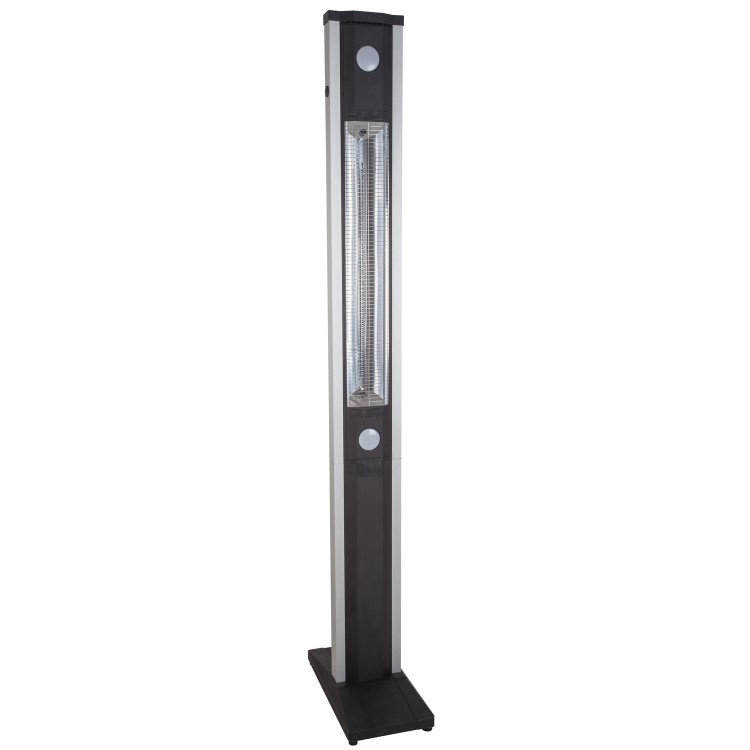Refurbished electriQ Freestanding Electric Patio Heater - 1.8kW with 5 Heat Settings Remote and Light
