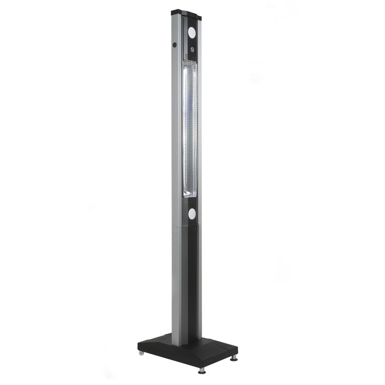 Refurbished electriQ Freestanding Electric Patio Heater - 1.8kW with 5 Heat Settings Remote and Light