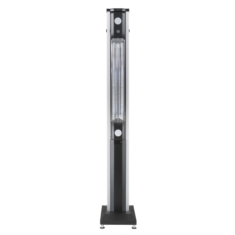Refurbished electriQ Freestanding Electric Patio Heater - 1.8kW with 5 Heat Settings Remote and Light