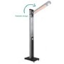 Refurbished electriQ Freestanding Electric Patio Heater - 1.8kW with 5 Heat Settings Remote and Light