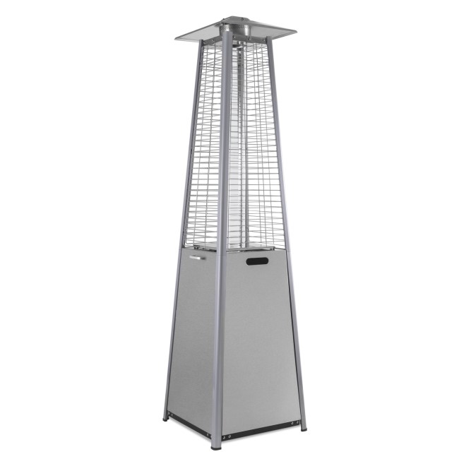 electriQ Pyramid Flame Tower Outdoor Gas Patio Heater - Stainless Steel -  BuyItDirect.ie