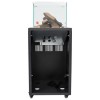 electriQ Glass Flame Gas Patio Heater with Lava Rocks and Logs - Black