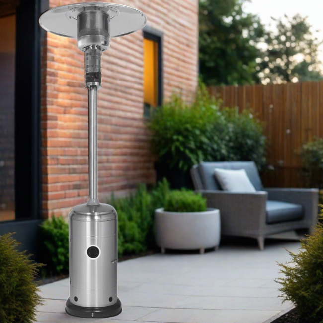electriQ Mushroom Outdoor Gas Patio Heater - Silver